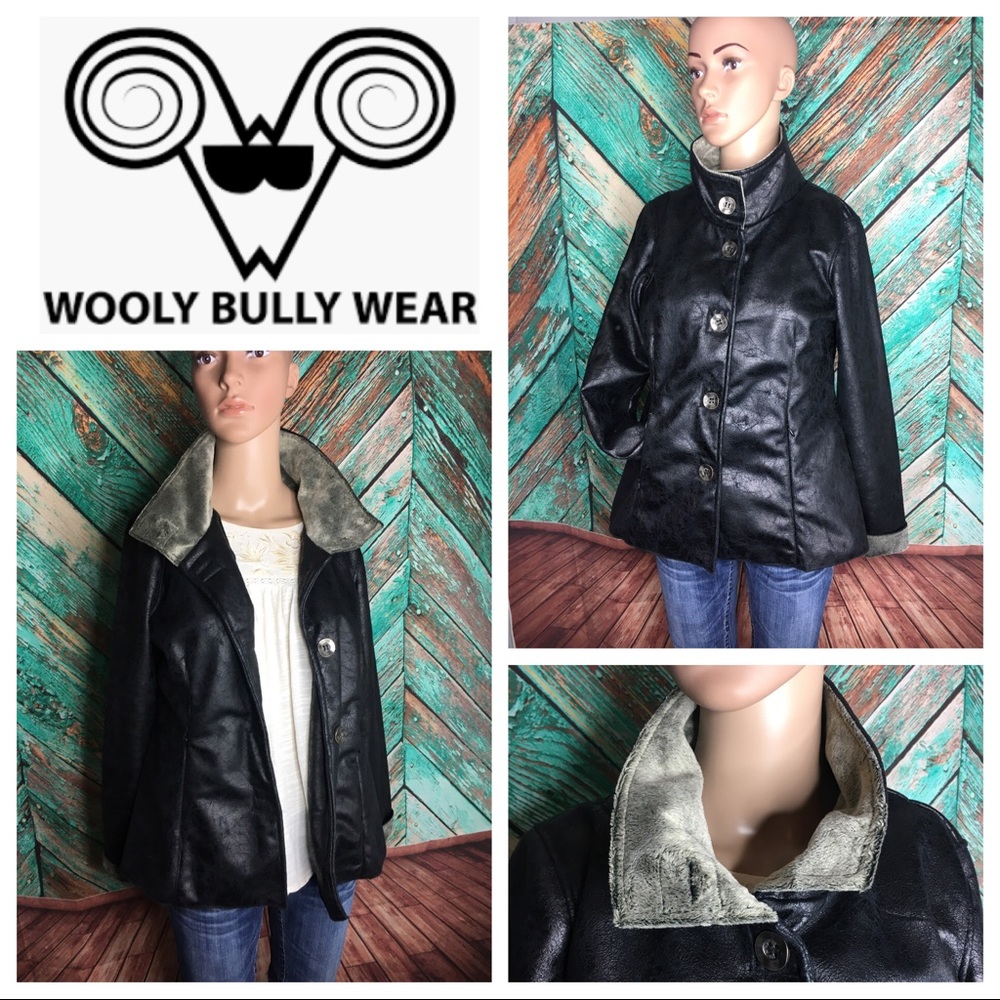 Wooly Bully Wear Black Faux Leather Jacket